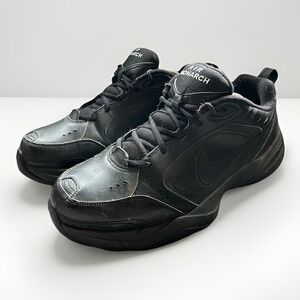 Nike Air Monarch IV Black Leather Shoes Mens Size 11.5 Sneakers 416355-001